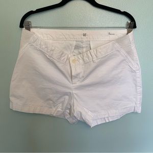 White maternity shorts